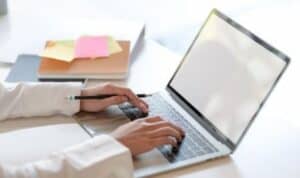 a person working on a laptop